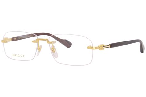 mens gucci semi rimless eyeglasses|Gucci rectangular eyeglasses.